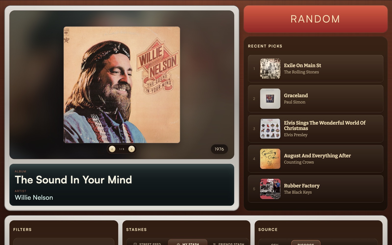 Screenshot of the Shakedown Spins randomizer interface